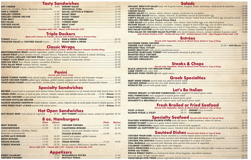 Menu – Silver Star Restaurant